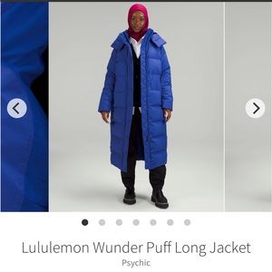 Lululemon wonder puff long new with tag